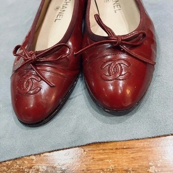 CHANEL Women's Deep Red Loafers - Picture 8 of 12